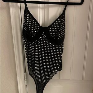 Black Studded Bodysuit size small. Worn ONCE